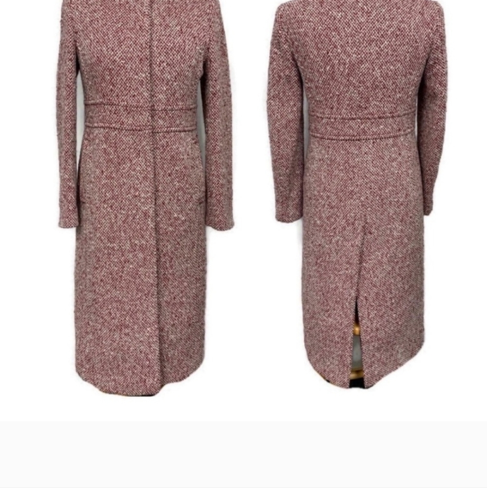 J. Crew 100% Wool Long Button Front Tweed Jacket Coat size 6